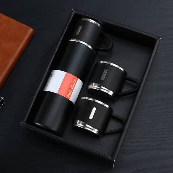 3 Cup Double Layer Stainless Steel Flask Set