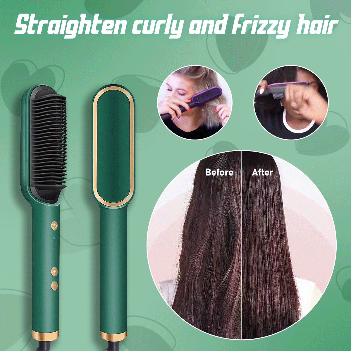Hair Straightener Comb Brush